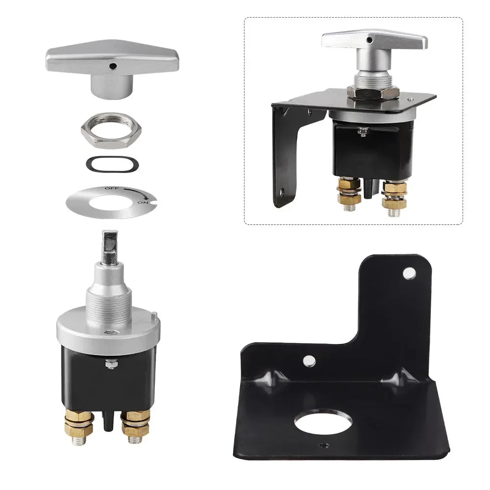 1500A Battery Circuit Cutter Disconnecter Isolator Heavy Duty Battery Kill Mass Switch With Keyhole For RV Camper Van Truck Boat