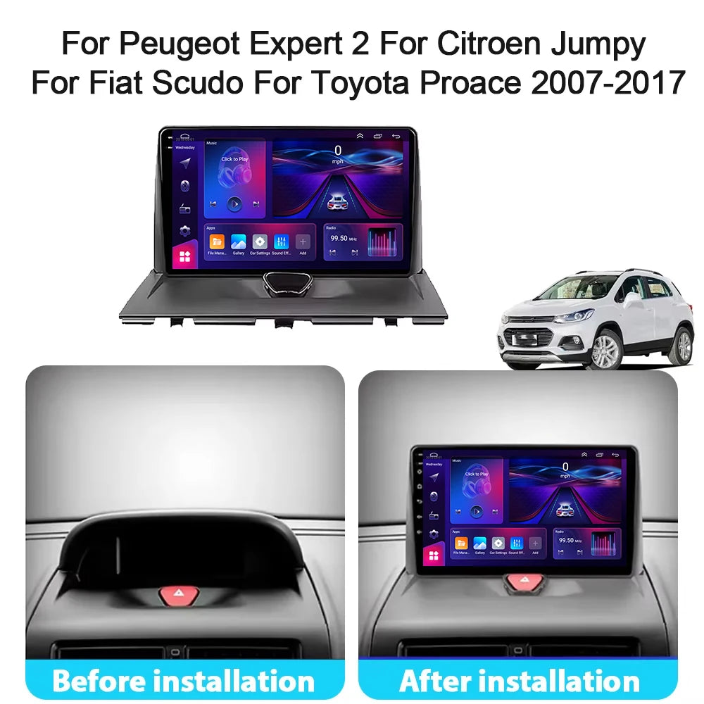 Android 16 Car Radio For Peugeot Expert 2 For Citroen Jumpy For Fiat Scudo For Toyota Proace 2007-2017 WIFI No 2Din Touch Screen