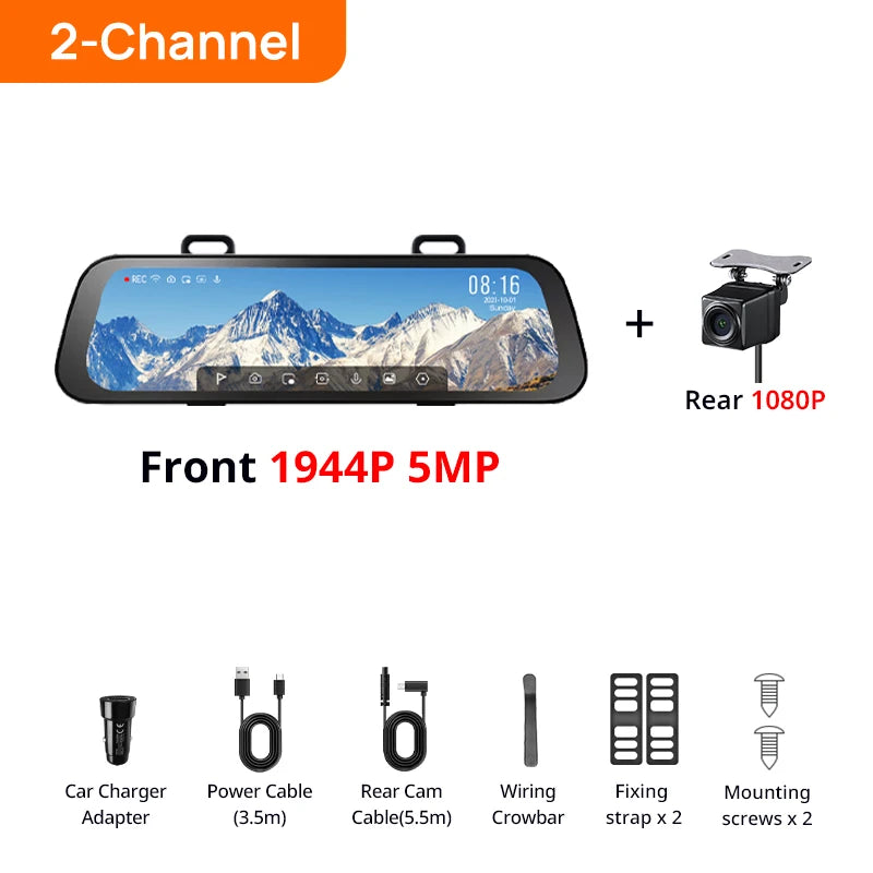 70mai S500 9.35" 1944P Rearview Dash Cam with Touch Screen
