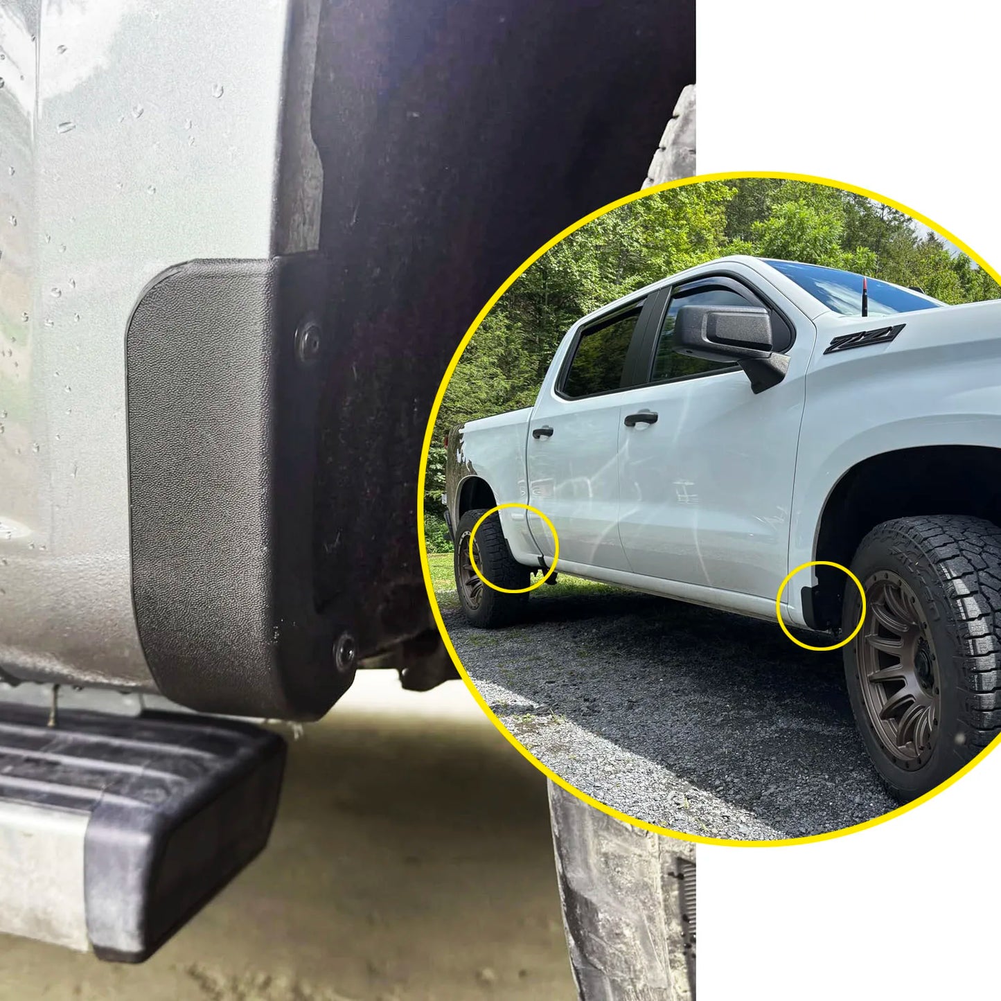 4pcs For Chevrolet Silverado 1500 2019 2020 2021-2025 Mud Flaps Delete Splash Guards Mudguards
