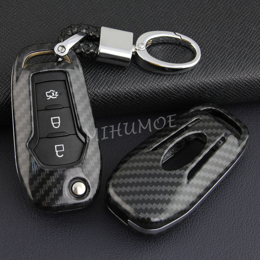 Carbon-Fiber Flip Key Fob Cover for Ford F-150 / F-250 / F-350 / Ranger