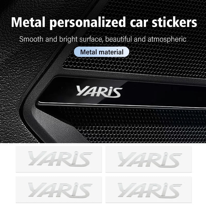 Car Window Wiper Stickers Metal Emblem Car Logo Sticker for Toyota Yaris Auto Decor Accessories
