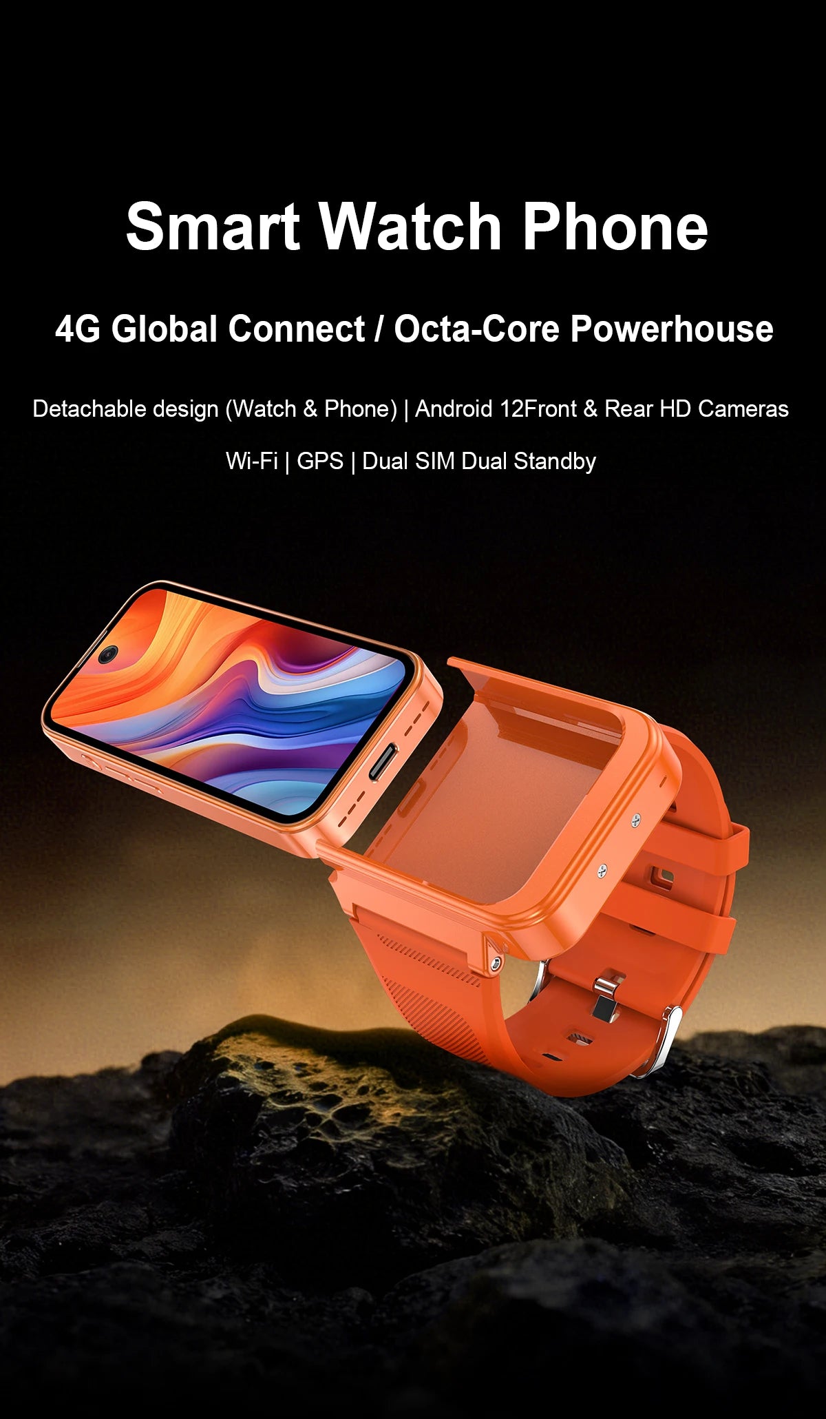 New PG999 Smart Watch Phone Touchscreen Global Connectivity Octa-core Processor GPS Dual SIM Dual Standby Android HD Camera WiFi