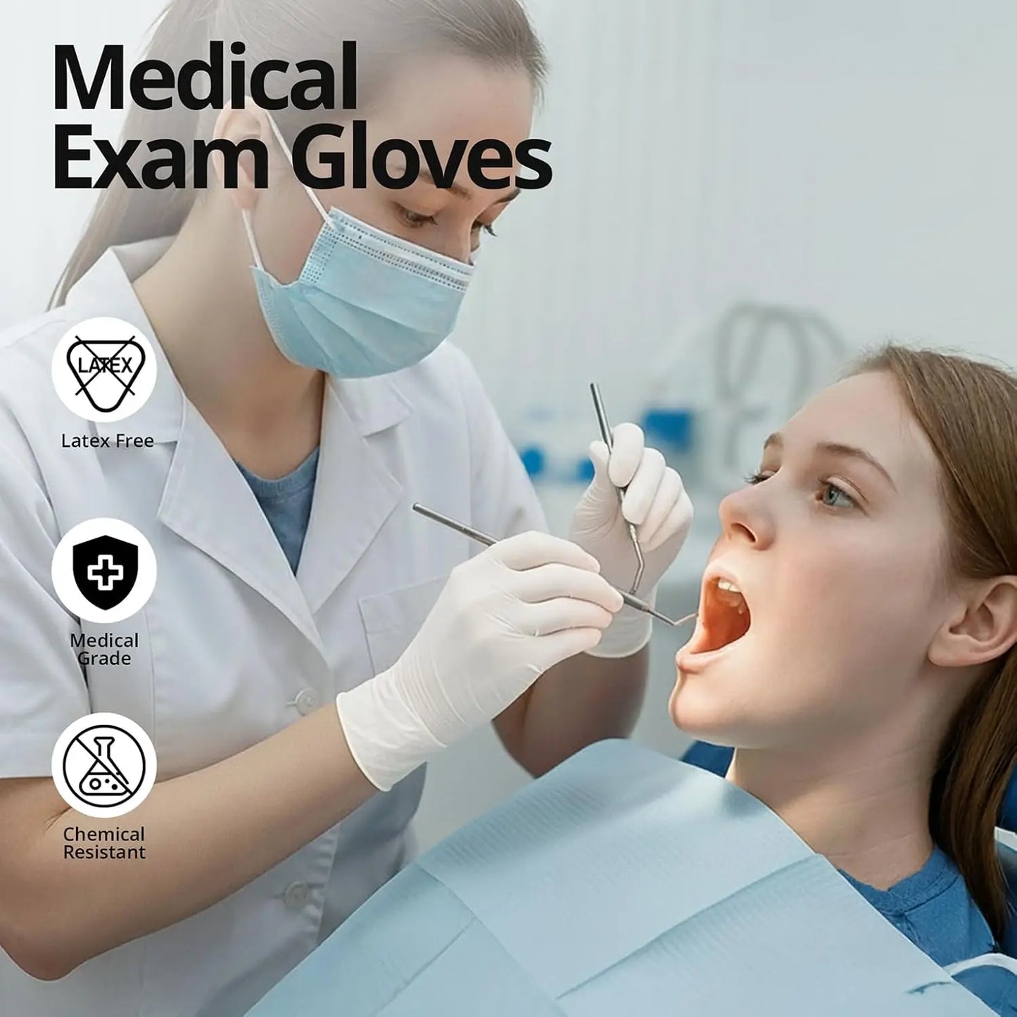 Powder-Free White Nitrile Gloves, 4XL Sizes with Size Chart, Super Flexible for Manicure, Pet Care, Crafting & Daily Chores