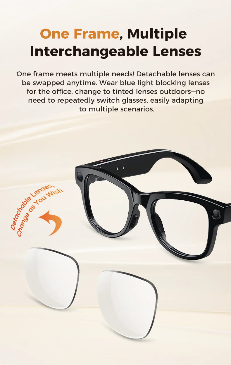 2026 Smart AI Glasses 1080P HD Camera M02 Ultra ChatGPT 3600mAh Charging Case Power Bank 32GB Translation Music Video Sunglasses