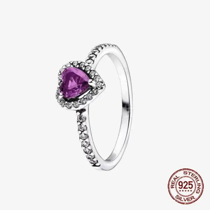 925 Sterling Silver Open Ring Style CZ Paved Heart Butterfly Flower Colorful Gemstone Ring For Women Daily Wear Jewelry Gift