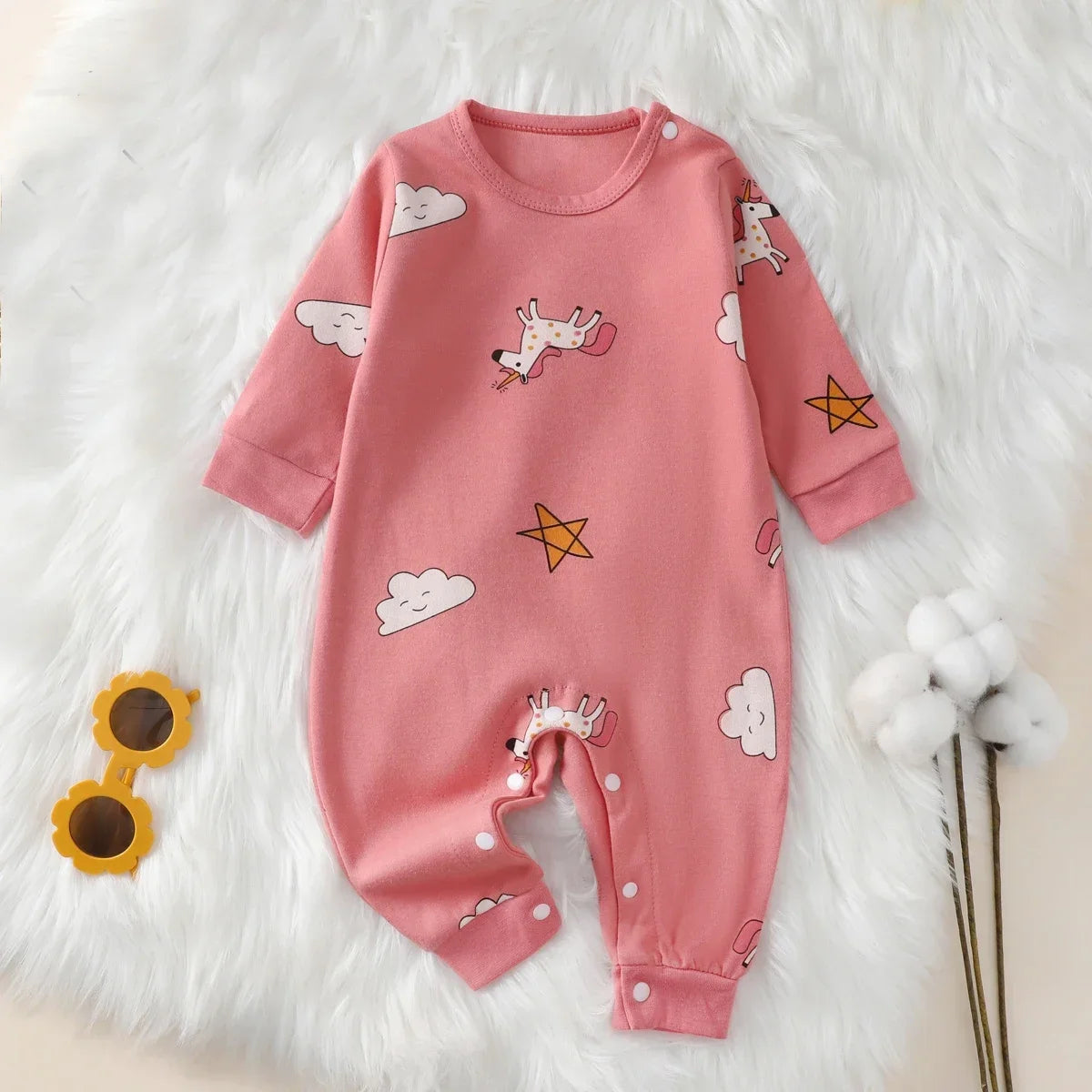 Newborn Long Sleeve Romper 0-18M - Soft Cute Baby Bodysuit - photo 7
