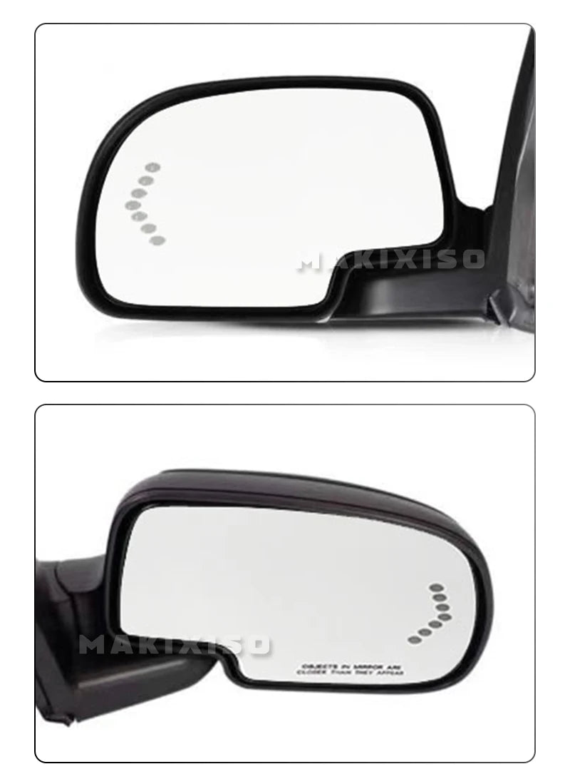 For GMC Cadillac Chevy Silverado 1500 2003 - 2007 Driver / Passenger Side Door Wing Mirror Glass Heated Turn Signal Light Plate