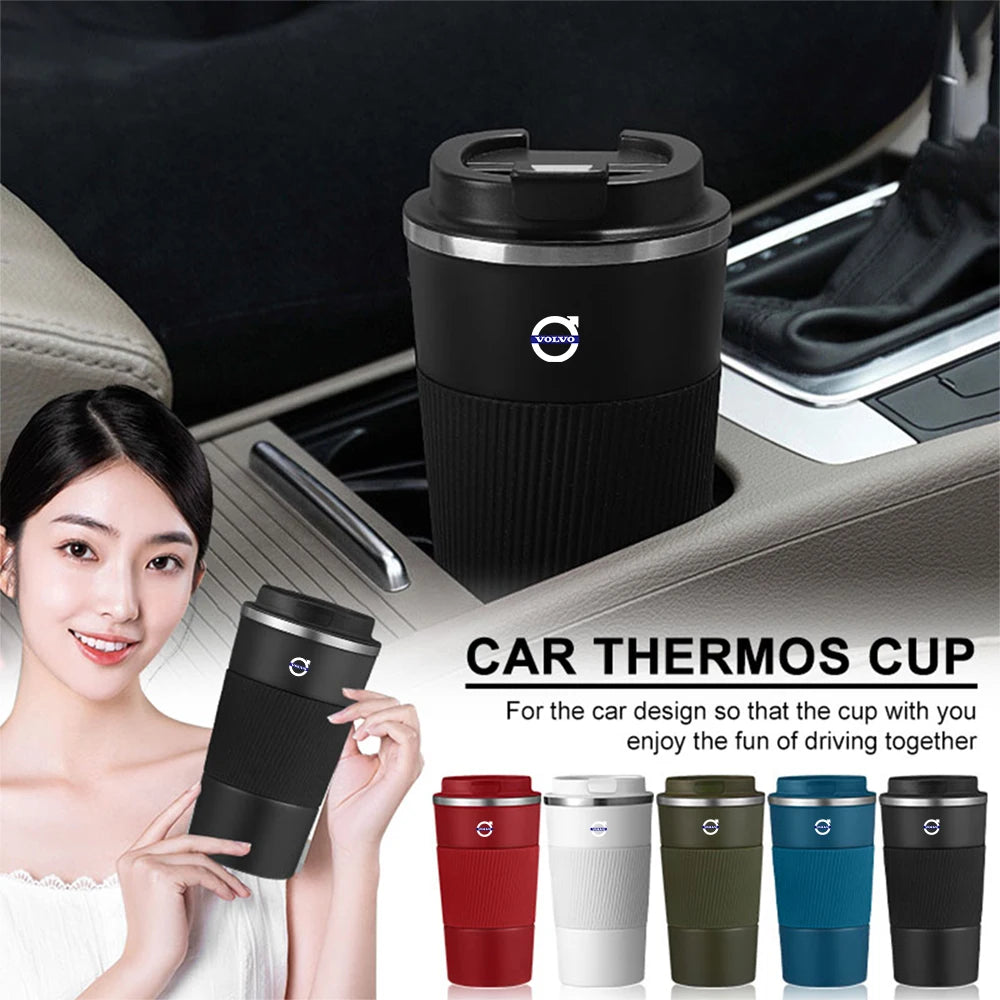 Car Badge Portable Stainless Steel Thermos Mug Coffee Cup Accessories For Volvo RDESIGN V60 XC60 XC60 XC90 XC90 C30 S80 XC40 S80