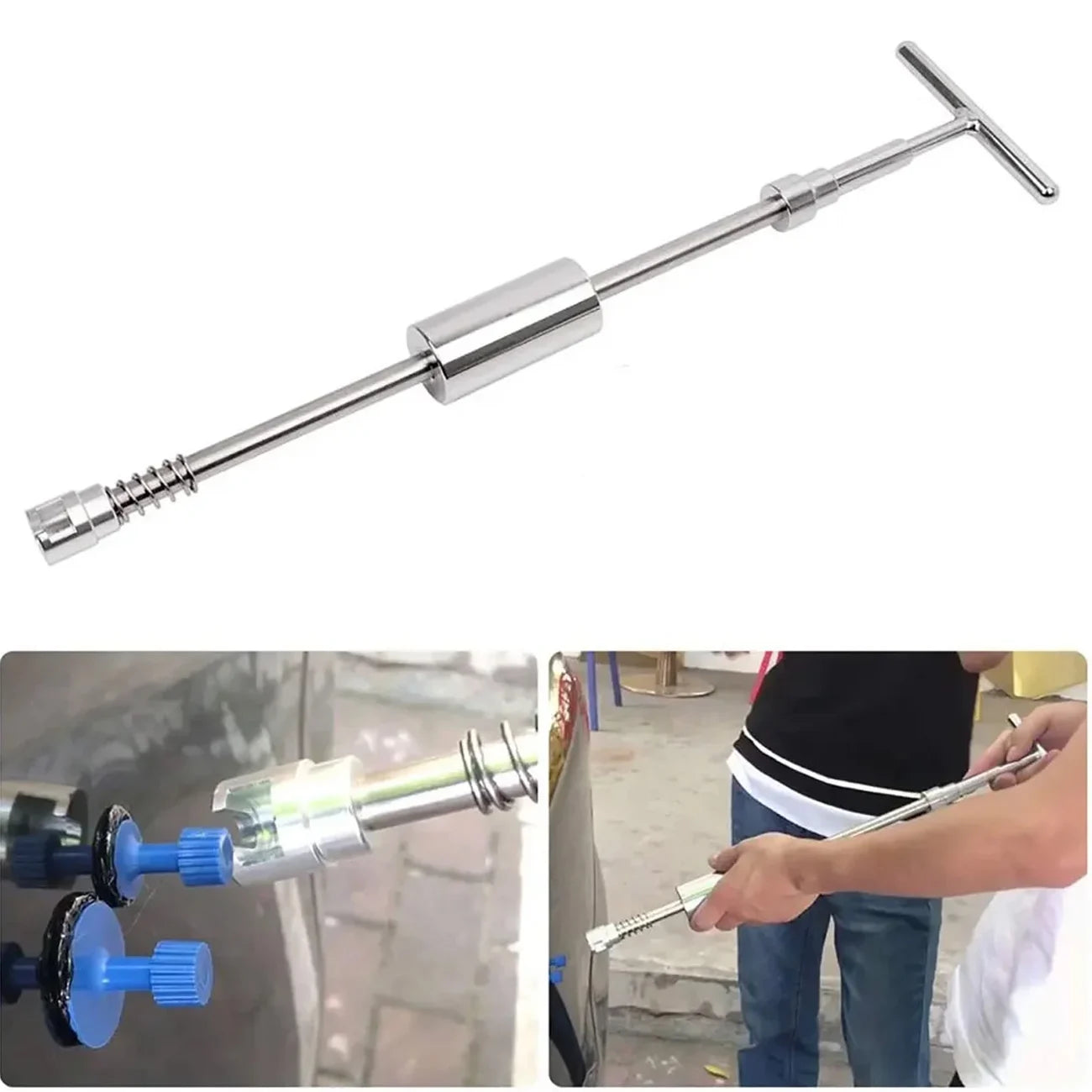 Complete Paintless Car Dent Removal Tool Set – Slide Hammer, T-Bar, Bridge Puller & Reusable Tabs