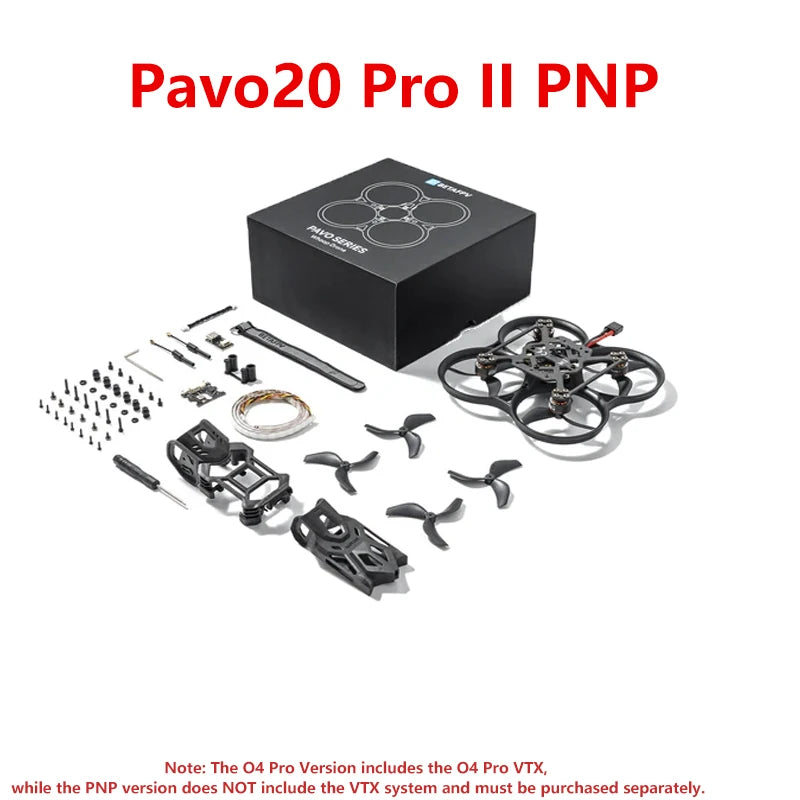 BETAFPV NEW Pavo20 Pro II Brushless Whoop Quadcopter Drone For 3S 550mAh 75C Battery ND Filter For O4 Pro Camera