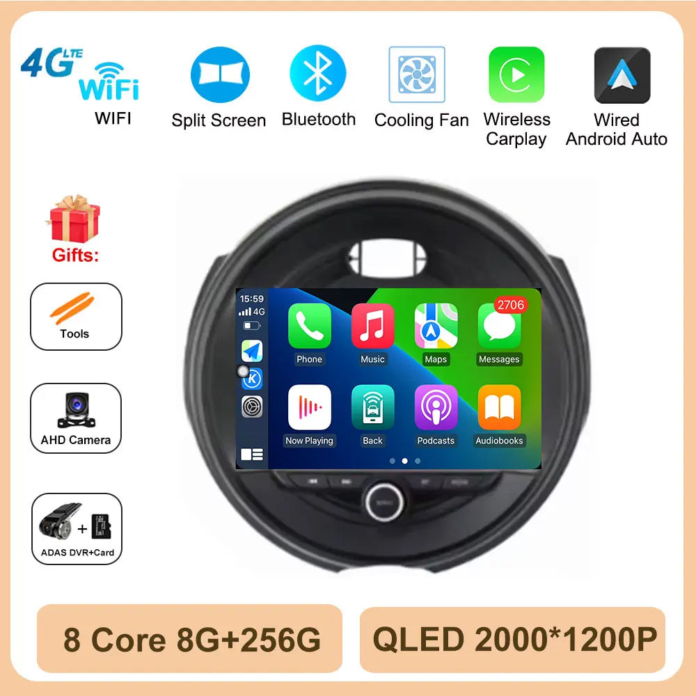 Car Stereo with Apple CarPlay & Android Auto, Compatible with Mini Cooper F54 F55 F56 F60