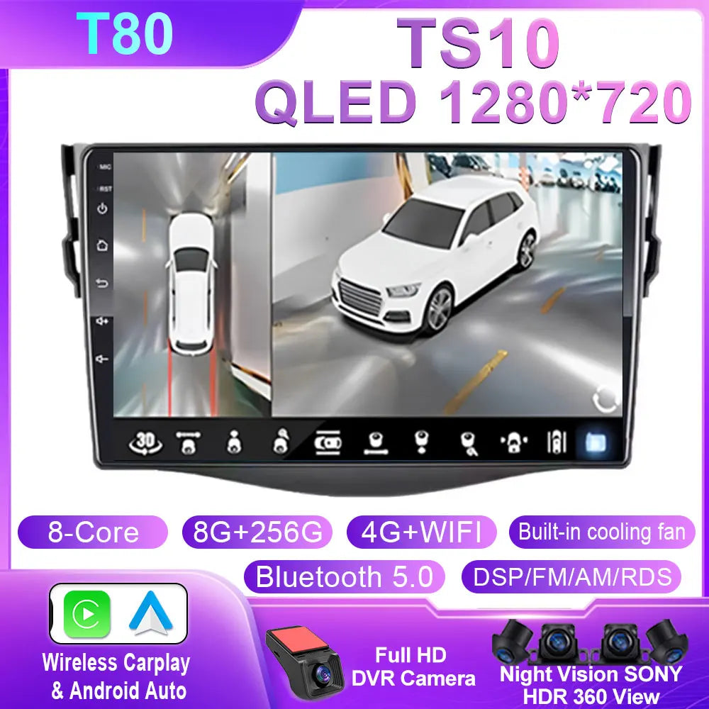 Android Carplay Auto For Toyota RAV4 Rav 4 2005 - 2009 2010 2011 2012 2013 Car Radio Multimedia GPS Player Stereo WIFI 4G BT DSP