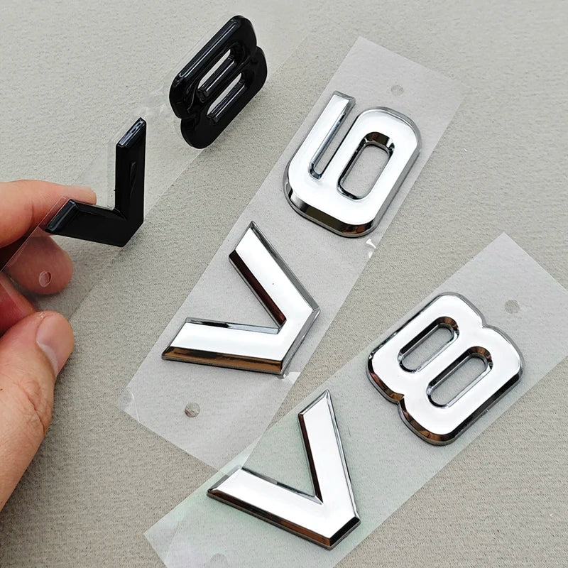 3D ABS Red Chrome Black V8 V6 Car Rear Trunk Sticker Emblem Badge Decals For TOYOTA Auto Accessories