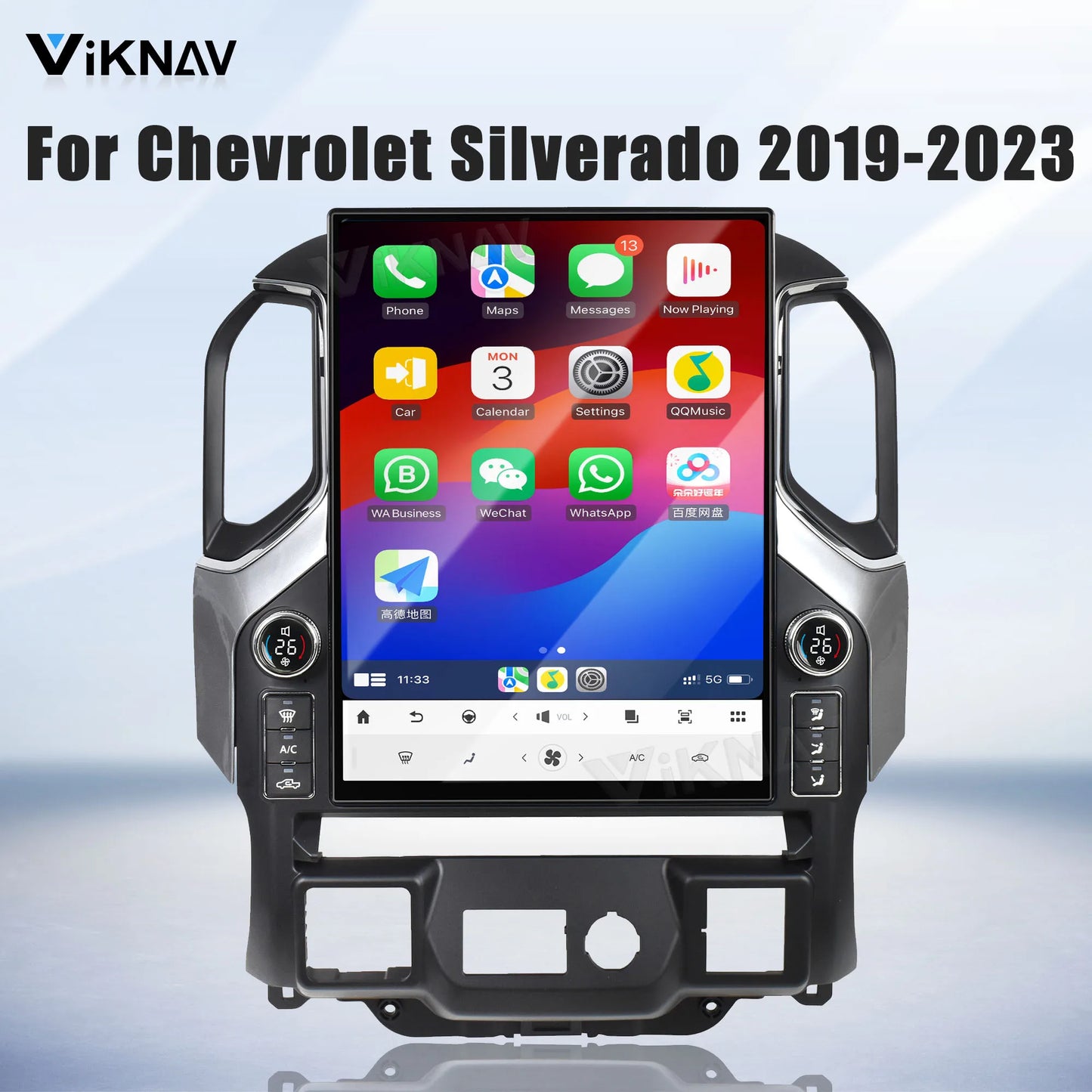 17.2" Android14 Car Radio For GMC Sierra Chevrolet Silverado 2019-2024 Touch Screen With LCD Knob Carplay Android Auto Player