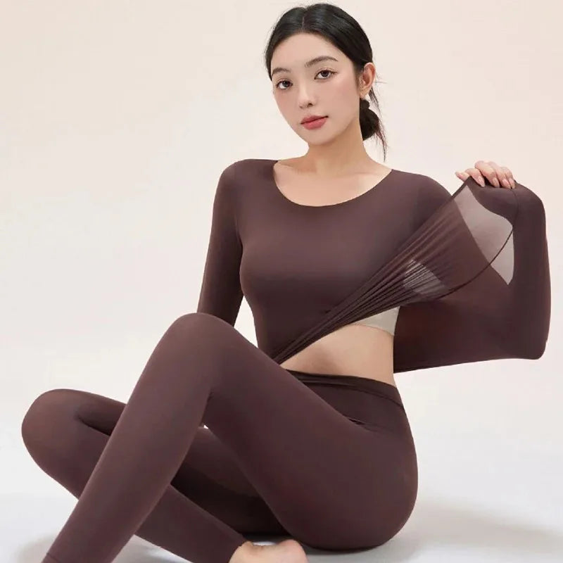 Women's Seamless Ultra-Thin Thermal Set - Long Sleeve Top & Pants - photo 5
