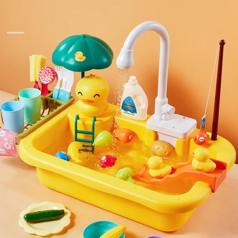 Kids Play Kitchen Sink Toy with Running Water and Fishing Game - photo 7