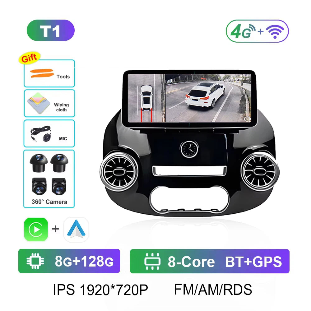 Smart System Android 14 for Mercedes Benz Vito W447 2014 - 2022 Car Video Radio Multimedia Player Cooling fan Bluetooth