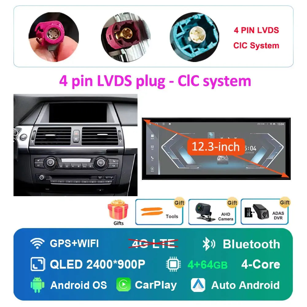 Navigation GPS Android 16 for BMW X5 X6 E70 E71 2008 - 2013 ClC/CCC System Car Radio Multimedia Player BT 4G DSP Stereo WiFi 4Ｇ