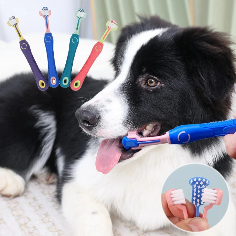 3-Sided Dog Toothbrush - Multi-Angle Cleaning Brush
