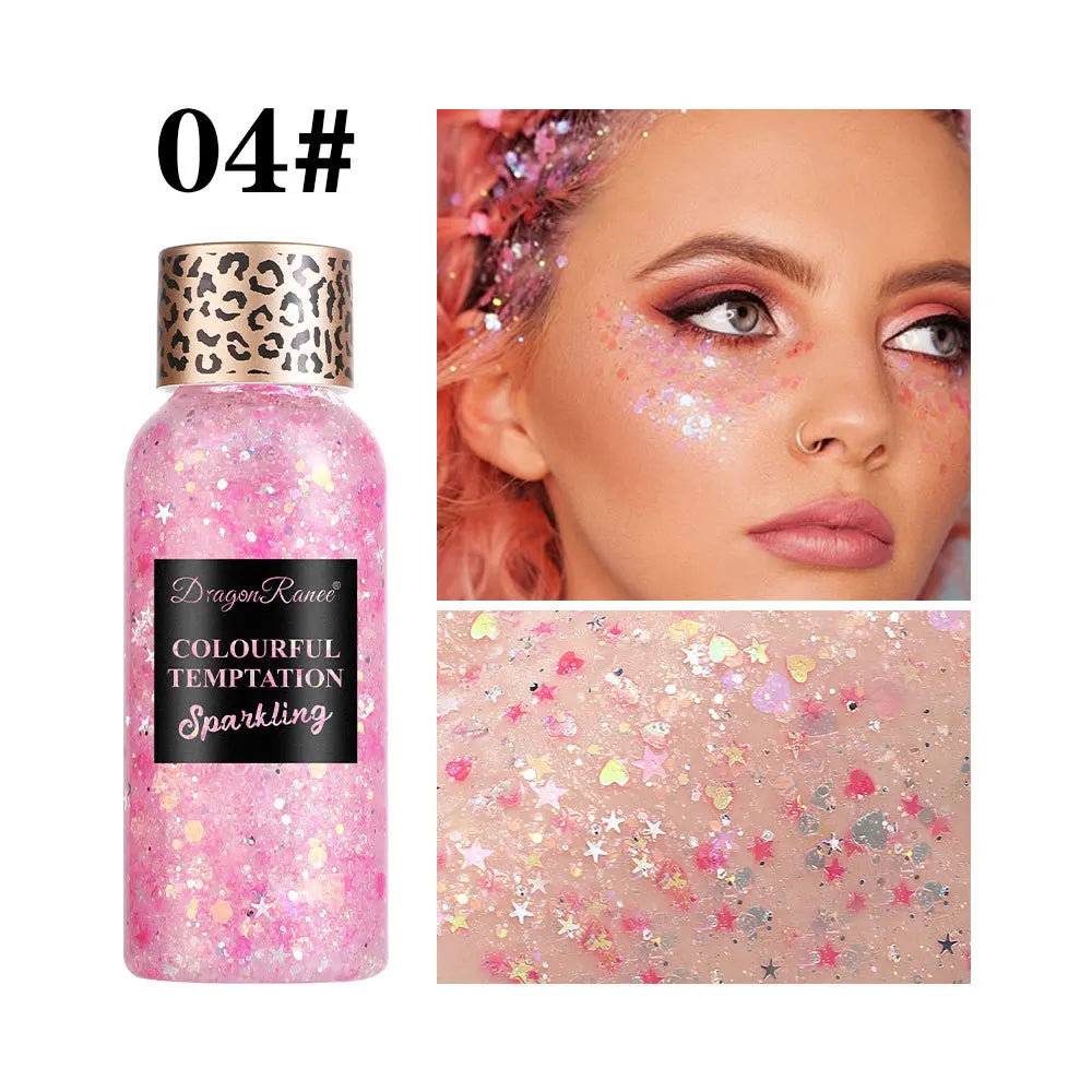 Eye Glitter Nail Hair Body Face Gel Art Waterproof High Gloss Glitter Body Multifunctional Makeup Decoration Party Festival