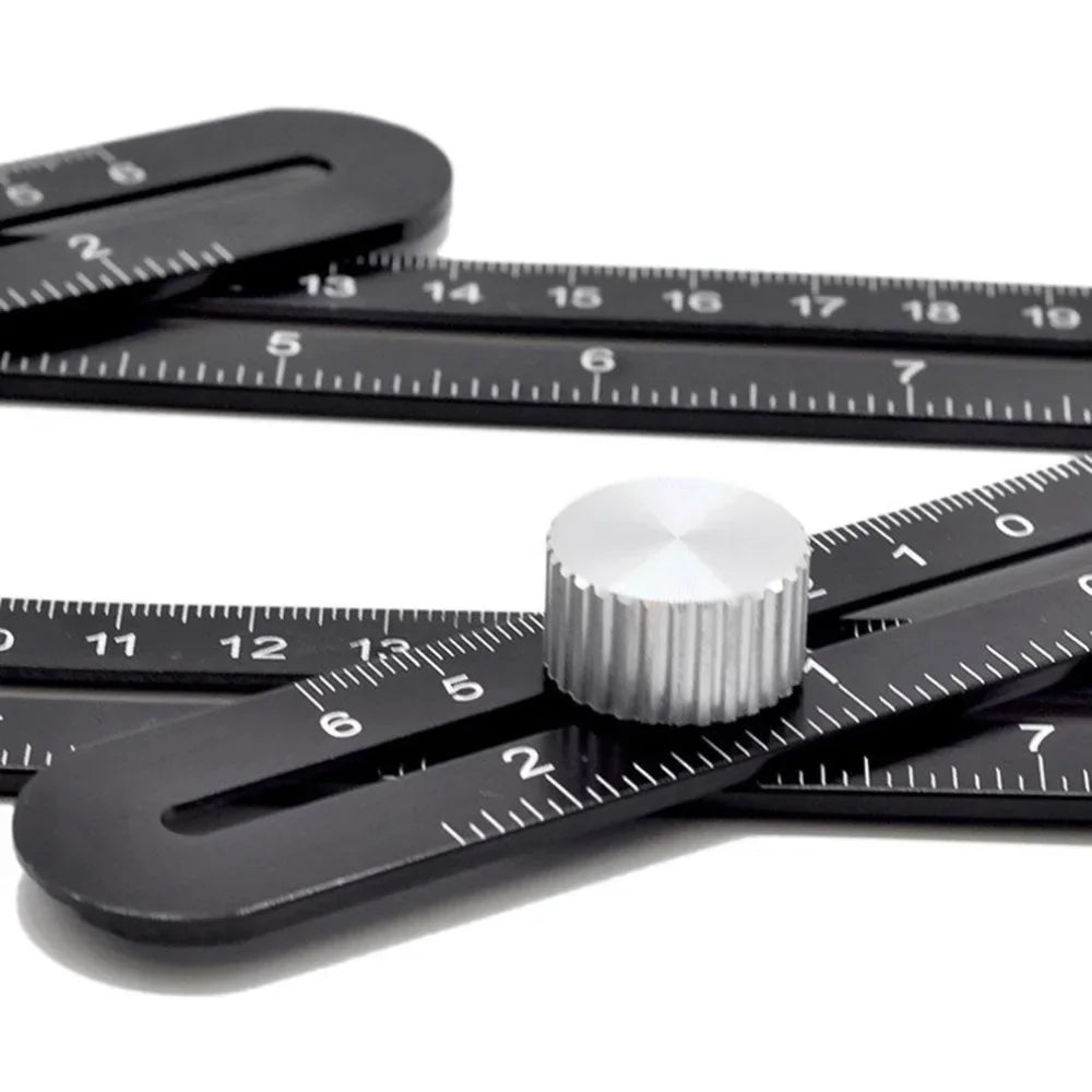 6-Fold Angle Measuring Ruler, Aluminium Tile Drilling Template
