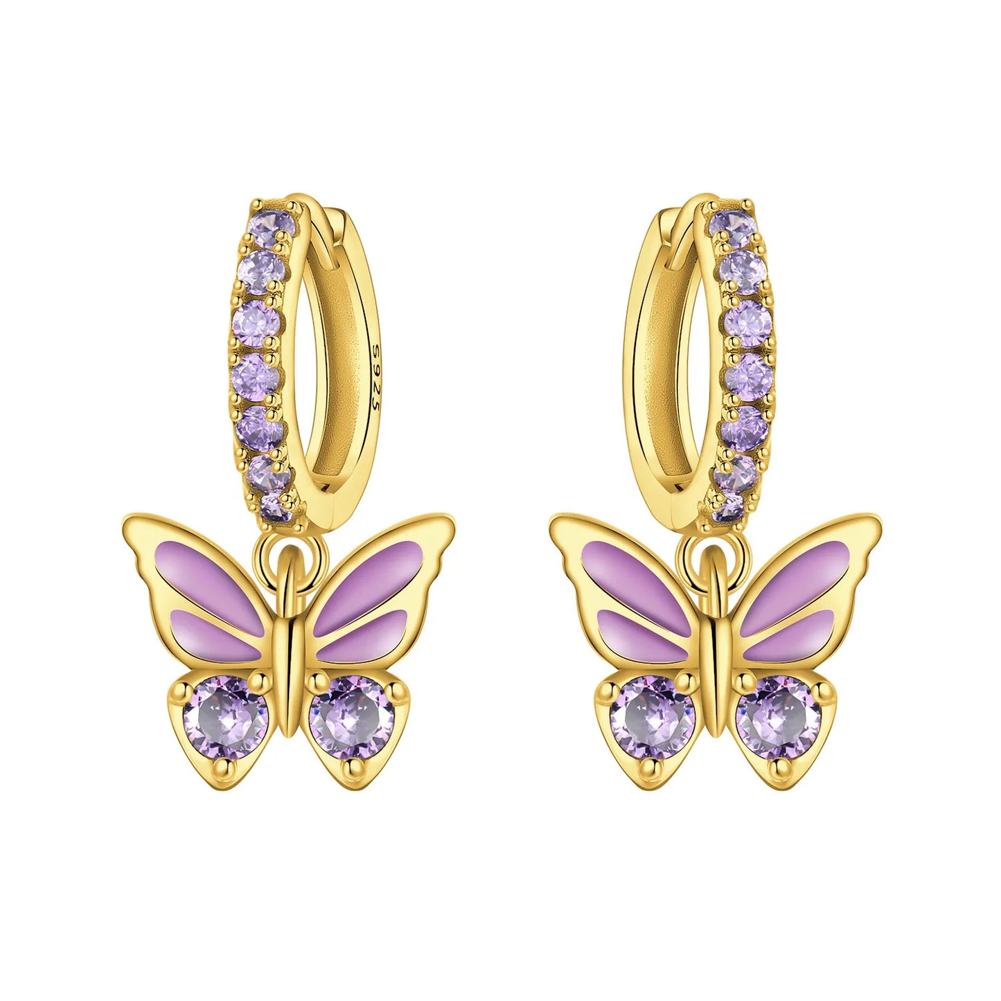 Original 2026 S925 Sterling Silver Zircon 18K Gold Lining Vintage Hoop Earrings for Women Birthday Party Wedding Gift Jewellery