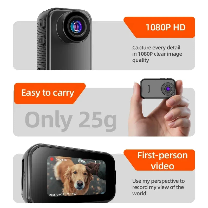 F2 Thumb Camera — 1080P 130° Wide Angle Pocket Cam, 25g