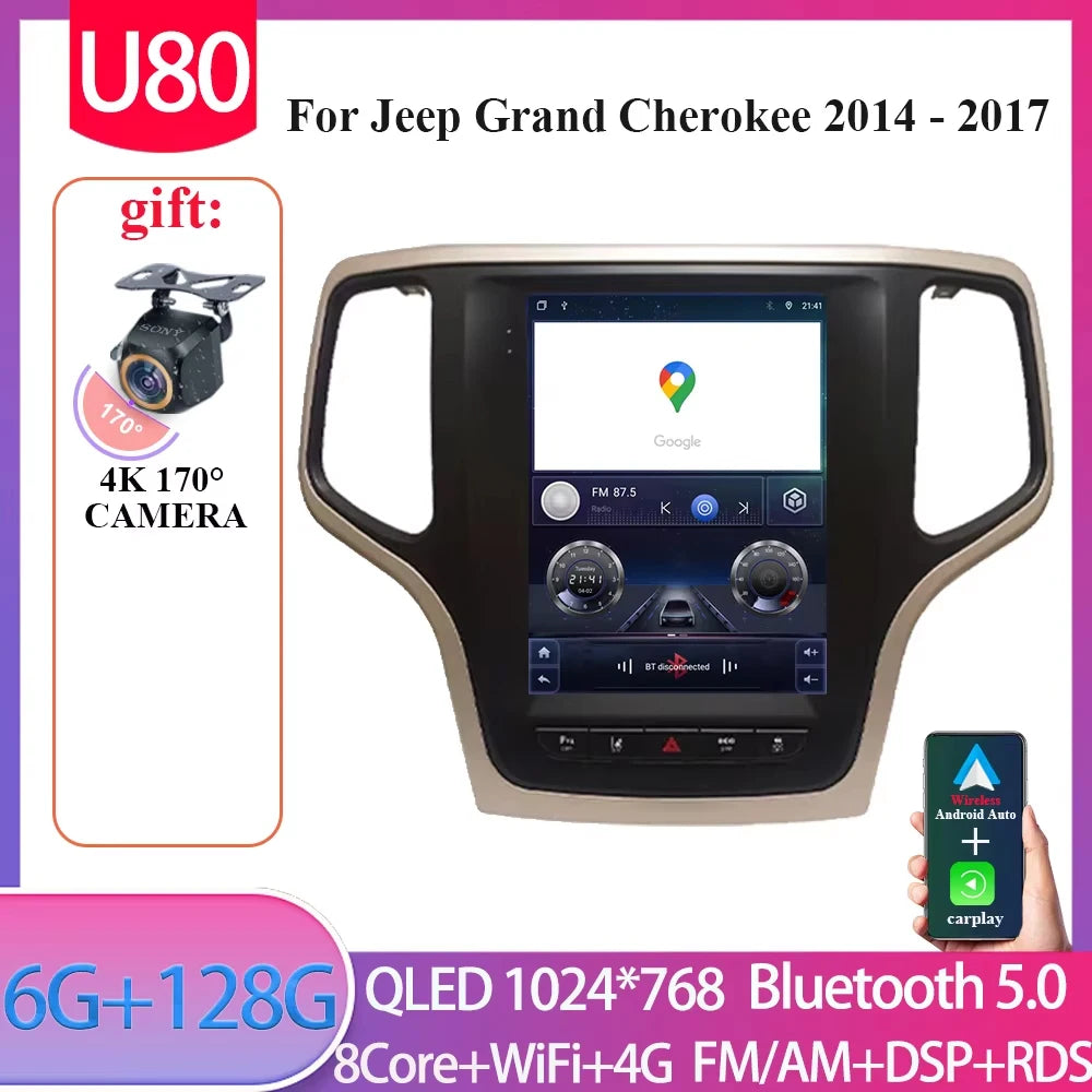 9. 7Inch For Jeep Grand Cherokee WK2 2014 - 2017 Wireless Carplay AutoRadio Car Radio Android 14 7862CPU Multimedia-player GPS