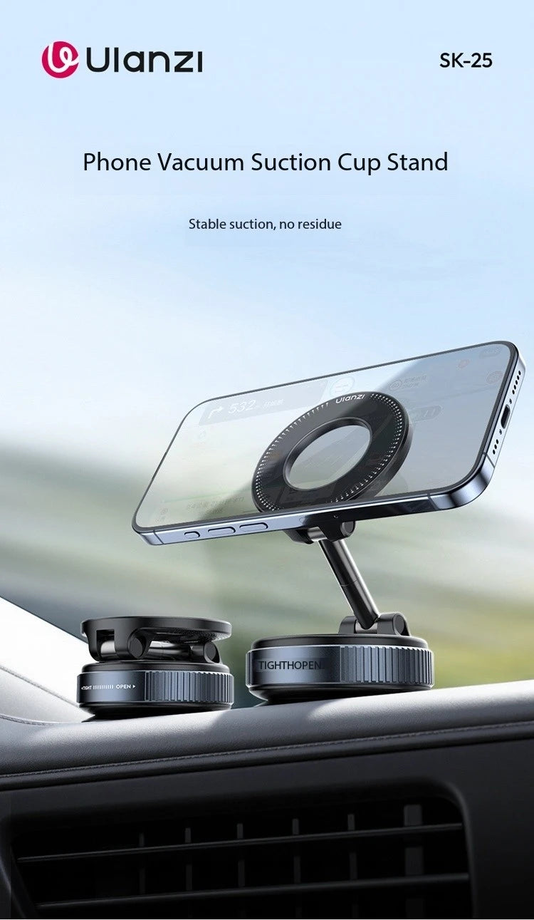 Original Ulanzi SK-25 Phone Holder Vacuum Suction Cup MagSafe Magnetic Attraction Vehicle Mounted Phone Stand Magnetic Ring