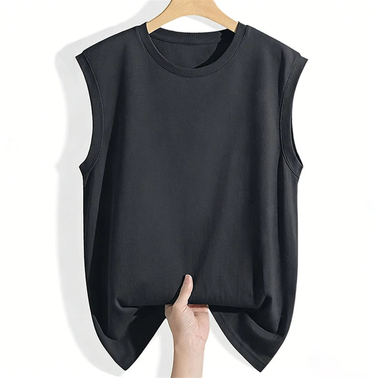 Women's ribbed-cuff cotton tank top — view 11 of 15