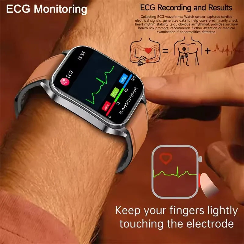 2026 AI-GPT ECG Health Smartwatch – Blood Pressure, Lipid, Uric Acid & 650nm Dual-Probe Laser | Men & Women