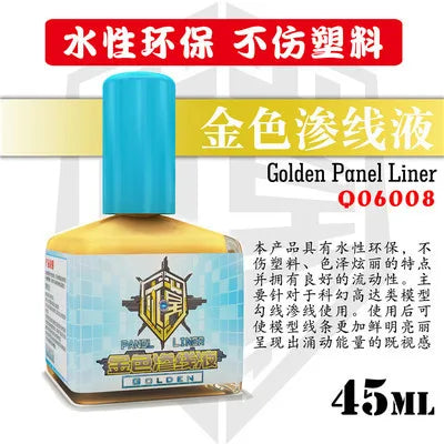 Q06001 45ML Metallic Panel Line Water Based Accent Color for Gundam Gunpla Mecha Doll Tank Plane Military Model Coloring Tool