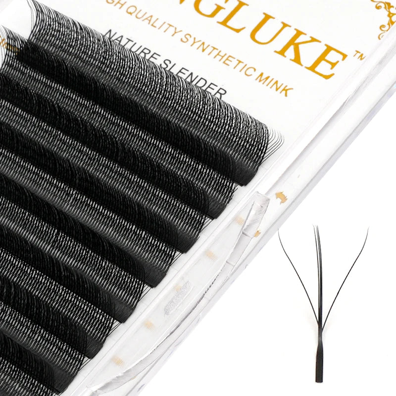 MENGLUKE 3D W Shaped Bloom Automatic Flowering Premade Fans Eyelashes Extensions Natural Soft Light High Idividual Lashes