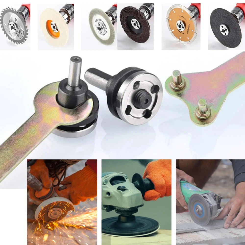Drill Adapter Universal Drill Adapter with Flange Nut PartsKit, for Cutting Disc Polishing Wheel Metals Handle Holder Adapter
