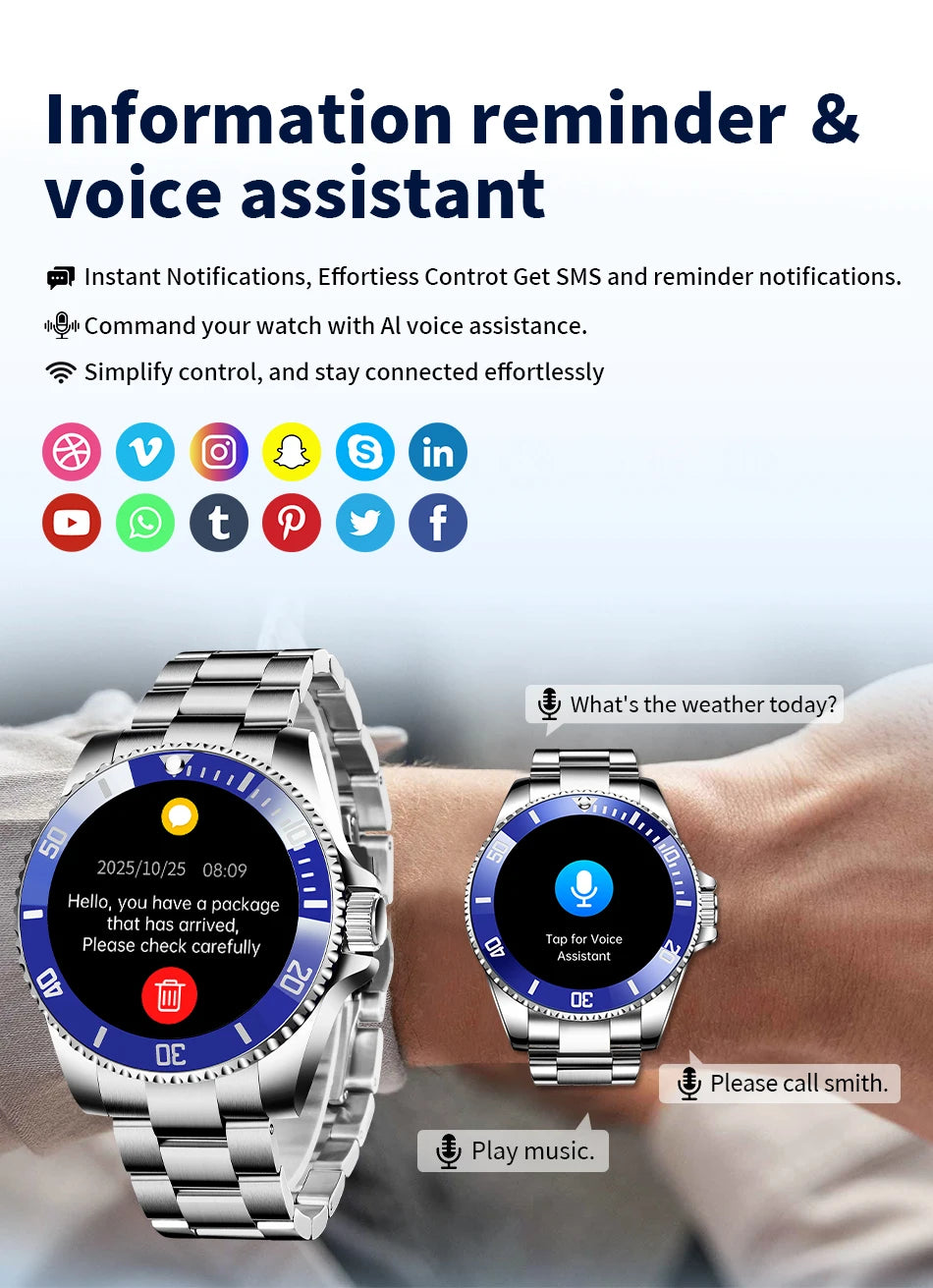 LIGE 2026 Luxury Smart Watch – Bluetooth Call, Health Monitoring & Multi-Sport | Men & Women Gift