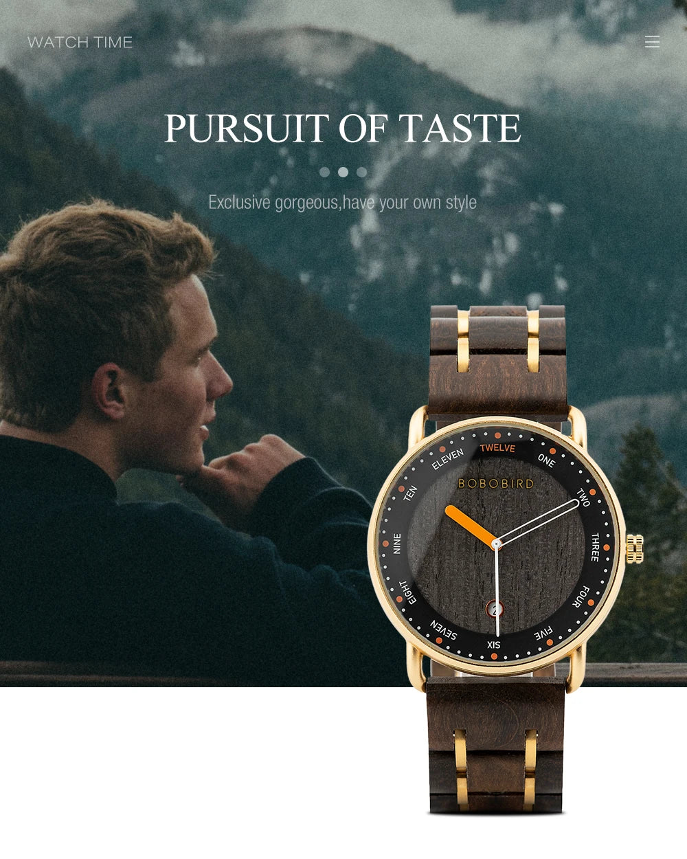 Man's Watches BOBO BIRD Wooden Quartz Watch Casual Wristwatch for Men Unique Gift Drop Shipping