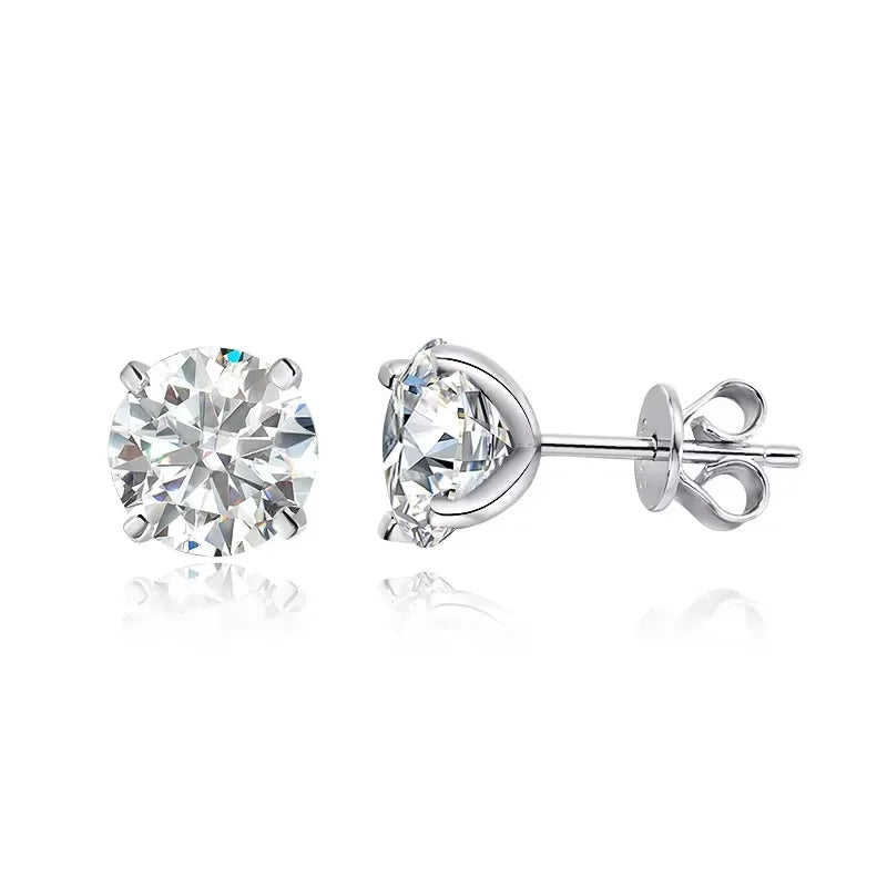 Smyoue 0.2-3CT Moissanite Stud Earrings for Women - 925 Silver, Rose Gold