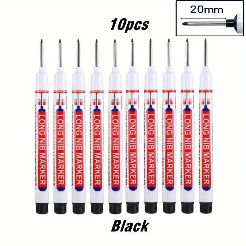 5/10/20Pcs Deep Hole Long Nib Head Markers For Metal Perforating Pen Waterproof Bathroom Woodworking Decoration Multi-Purpose