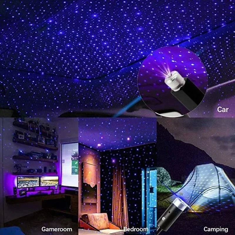 Romantic LED Night Light on The Top of The Car Adjustable USB Decoration Light for Interior Decoration Small Night Light