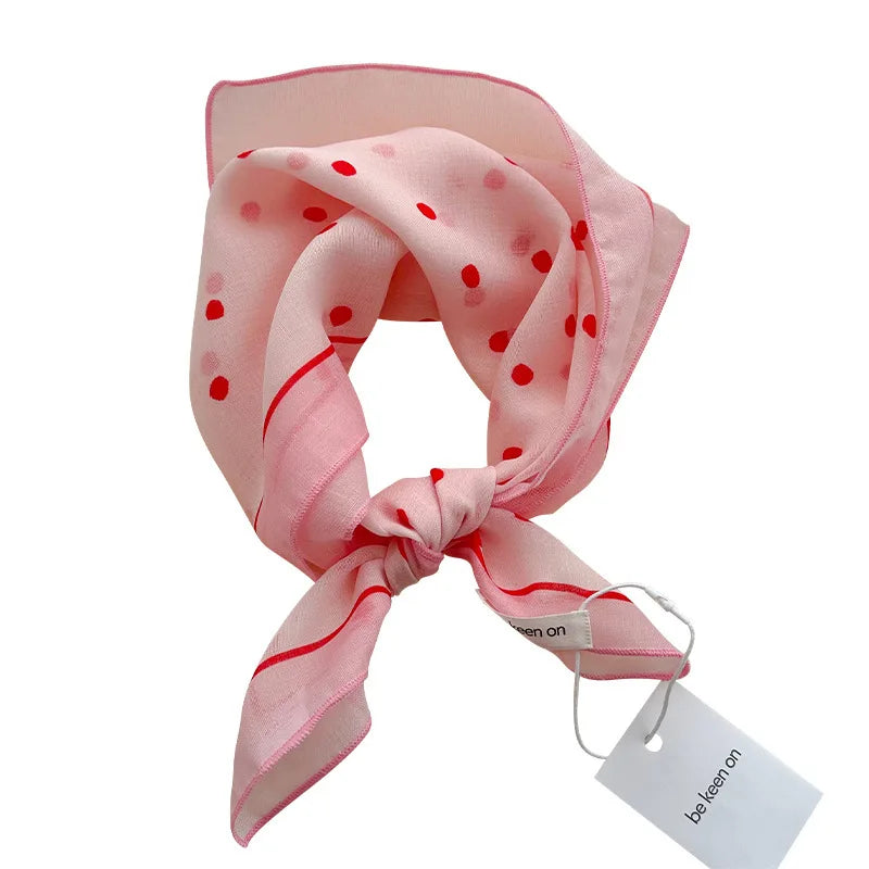 Women's Small Floral Square Scarf - Retro Artistic Neckerchief - photo 5