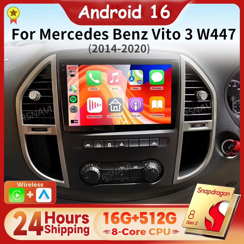 Android Car Radio Head Unit with CarPlay for Mercedes-Benz Vito W447 (2014-2020)