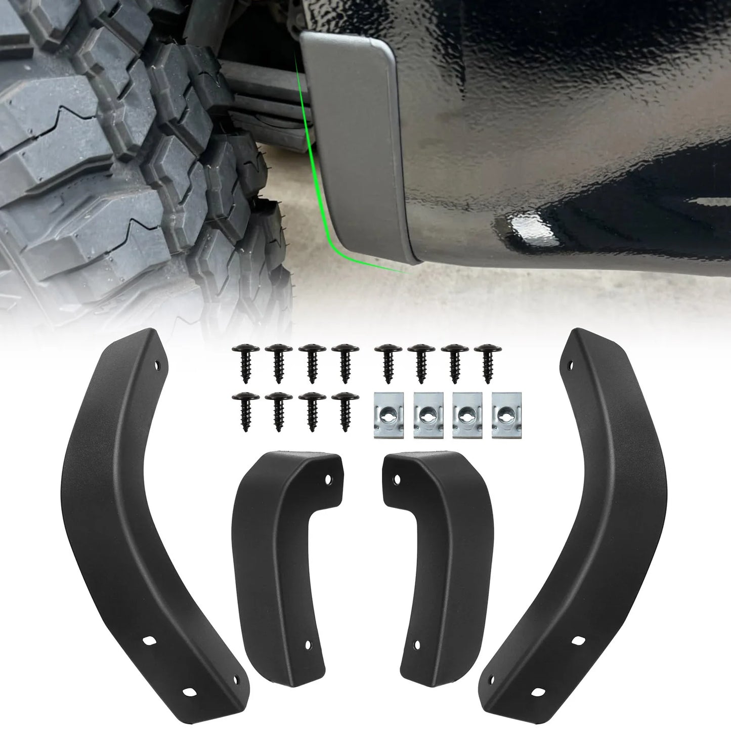 4pcs For Chevrolet Silverado 1500 2019 2020 2021-2025 Mud Flaps Delete Splash Guards Mudguards