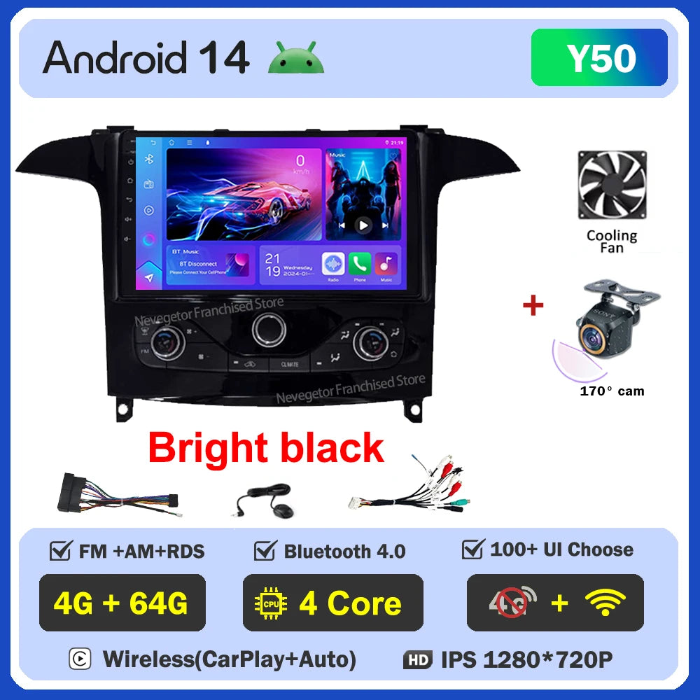 Android 16 Auto Radio For Ford S Max S-MAX 2006-2015 For Ford Galaxy 2014 Carplay Multimedia Video Player Navigation GPS No 2din