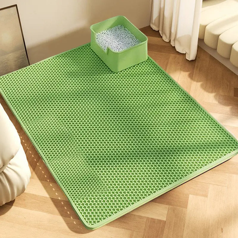 Honeycomb Cat Litter Mat - 2-Layer EVA Sand Trapping Pad