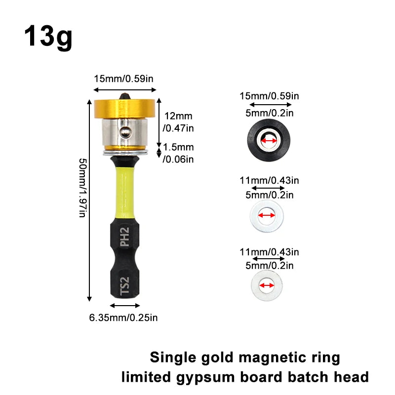 Strong magnetic circle limit gypsum board bits impact cross position anti slip screwdriver head woodwork ceiling tool accessory