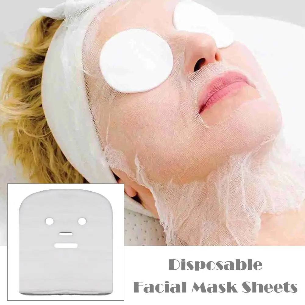 50 Pcs Facial Gauze Mask Sheets Pre Cut for Essence Serum Soft Skincare Absorbent Professional Salon Hygienic Beauty Treatment