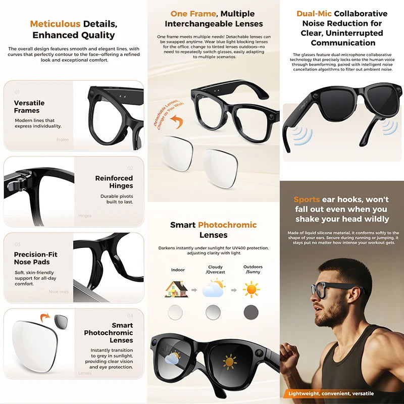 AI Smart Glasses — 4K Camera, 32GB & Language Translation