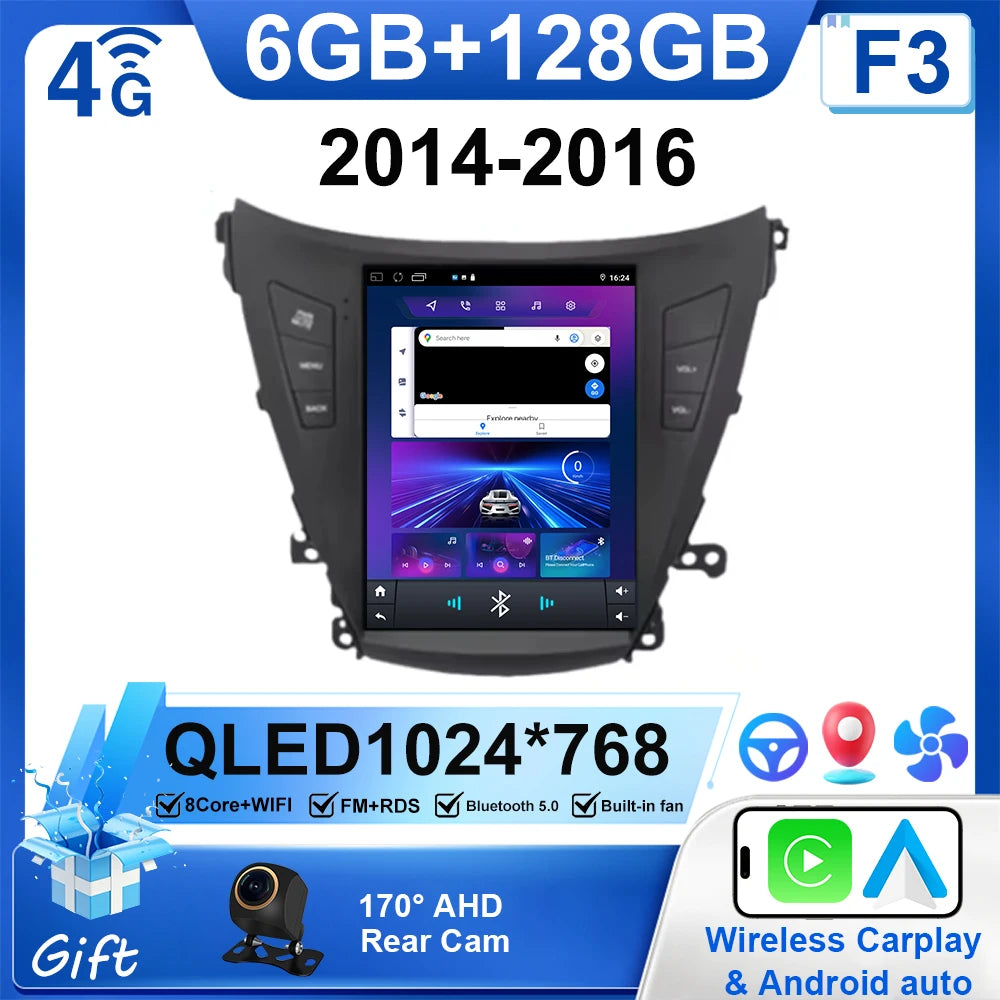 9.7" Car Stereo with Apple CarPlay & Android Auto, Compatible with Hyundai Elantra 5 (2011-2016)
