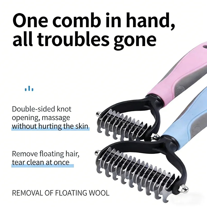 Double-Sided Dog Dematting Comb - Mat & Tangle Removal Tool - photo 3